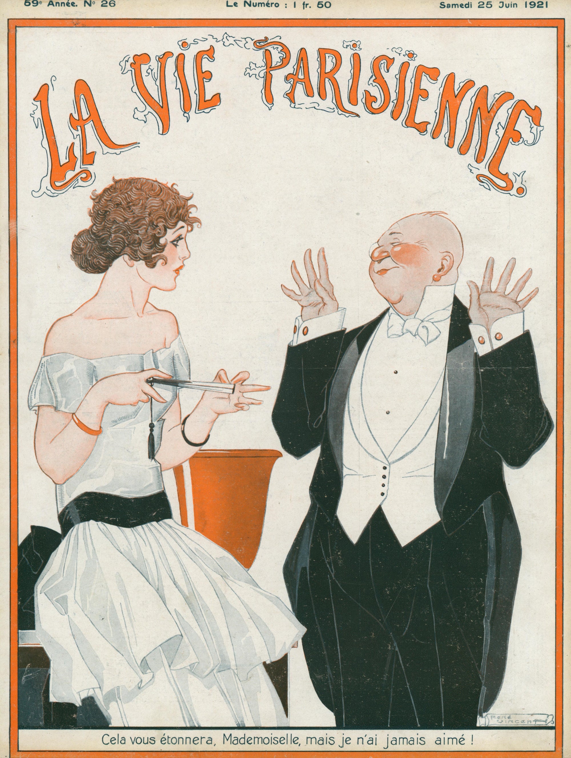 Mademoiselle- La Vie Parisienne - Authentic Vintage Cover Art