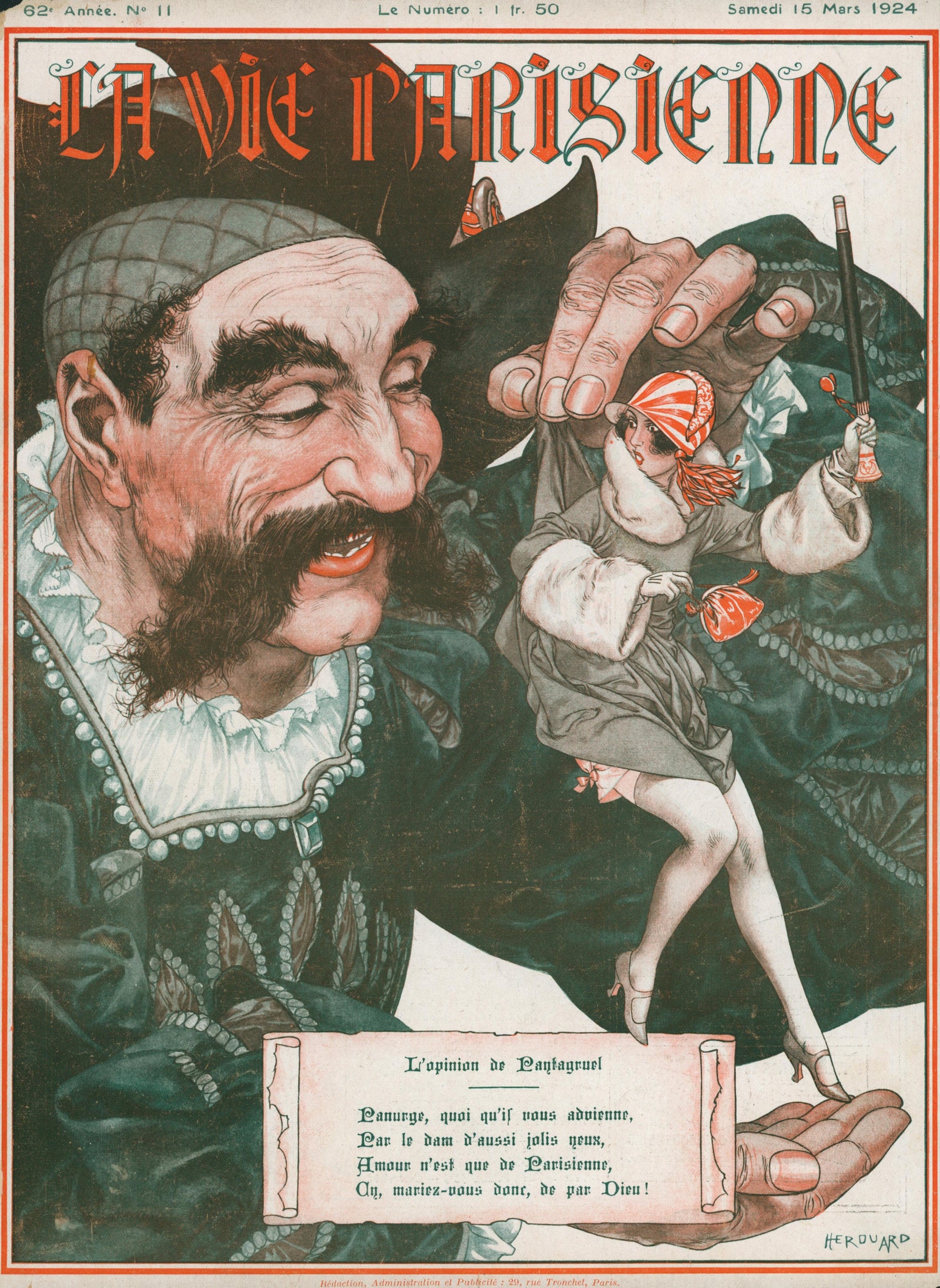 L'opinion de Pantagruel- La Vie Parisienne - Authentic Vintage Cover Art