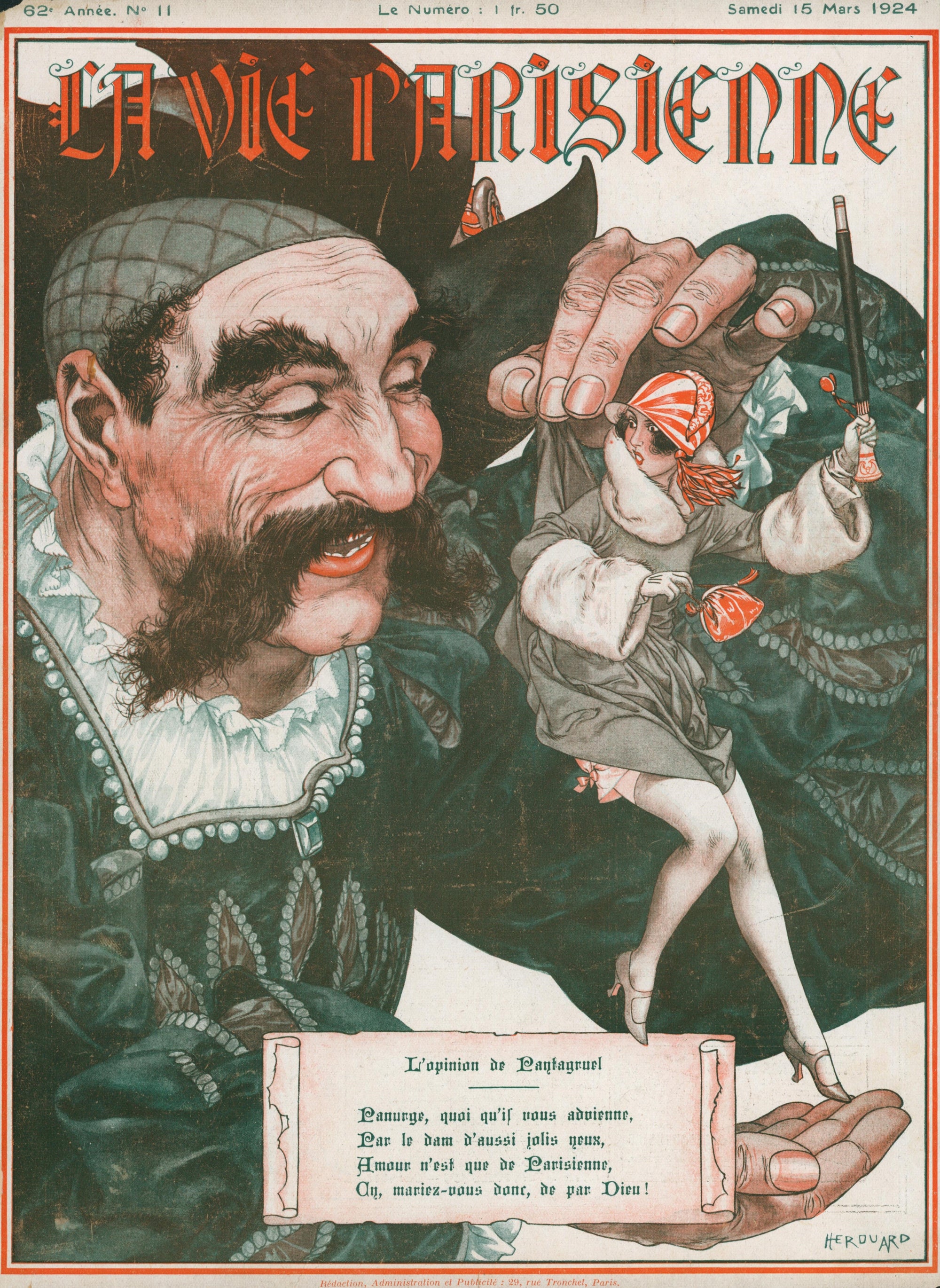 L'opinion de Pantagruel- La Vie Parisienne - Authentic Vintage Cover Art