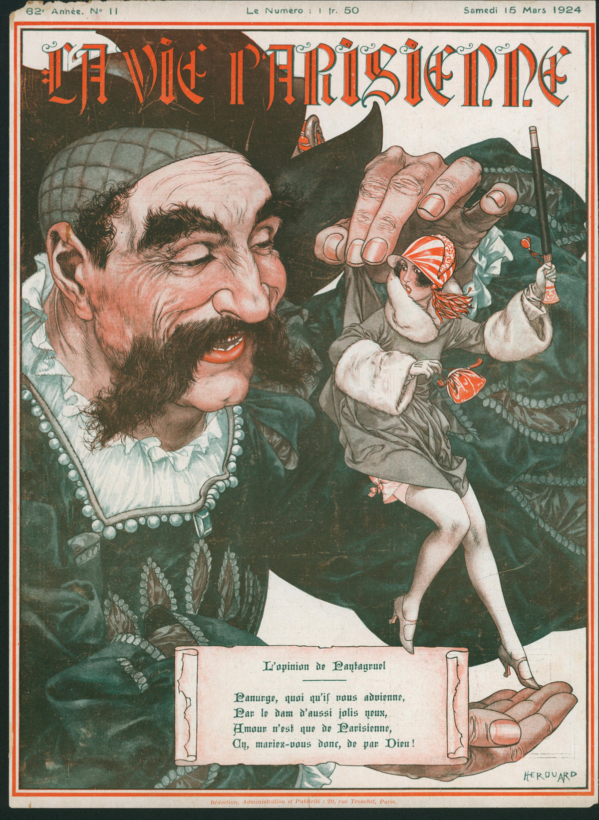 L&#39;opinion de Pantagruel- La Vie Parisienne - Authentic Vintage Cover Art