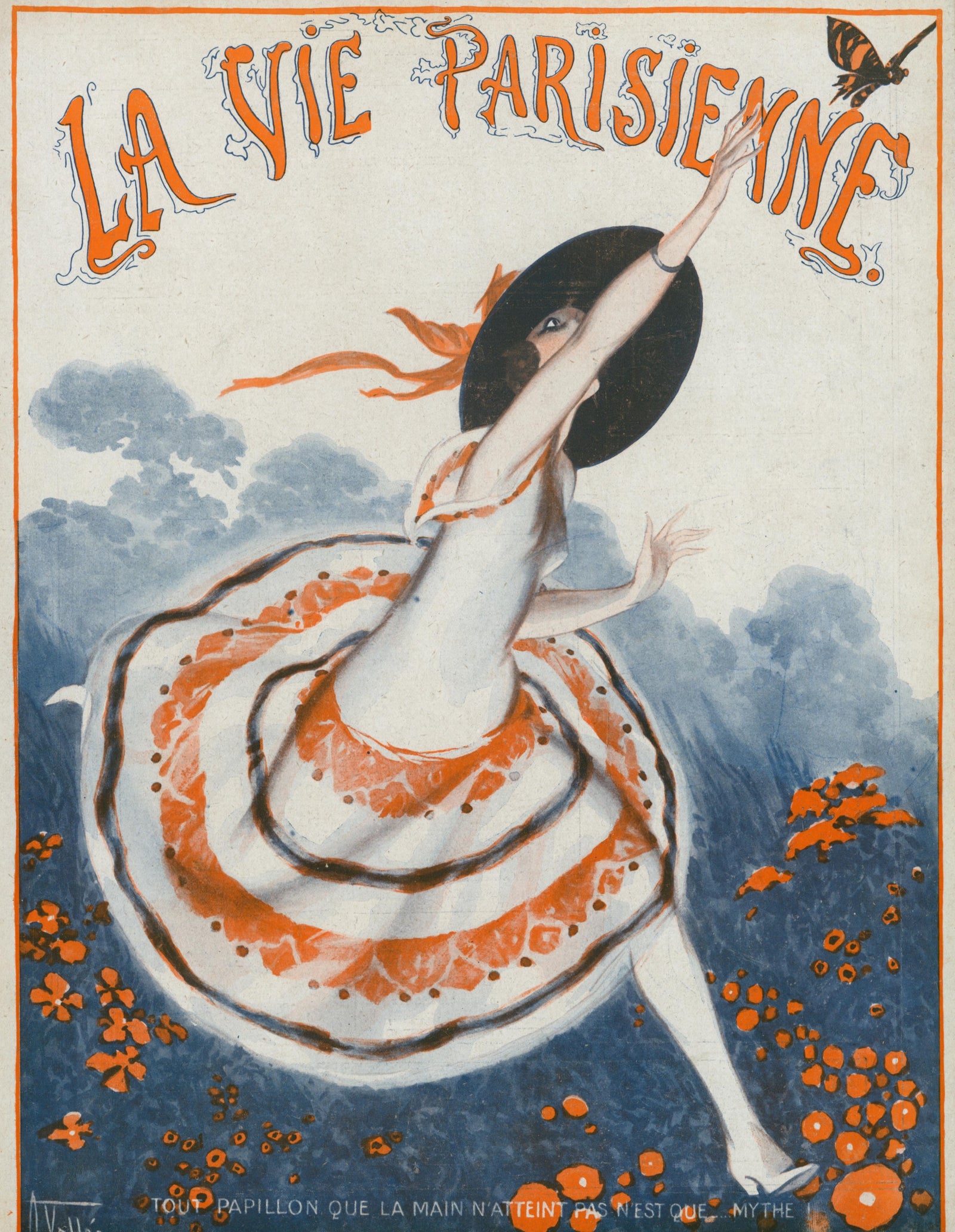 Mythe du Papillon- La Vie Parisienne - Authentic Vintage Cover Art