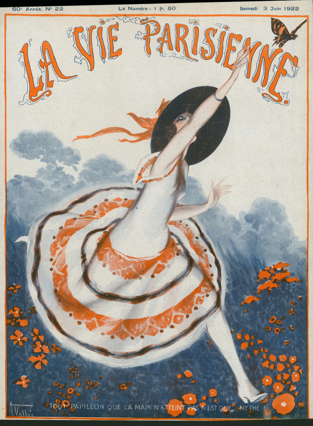 Mythe du Papillon- La Vie Parisienne - Authentic Vintage Cover Art