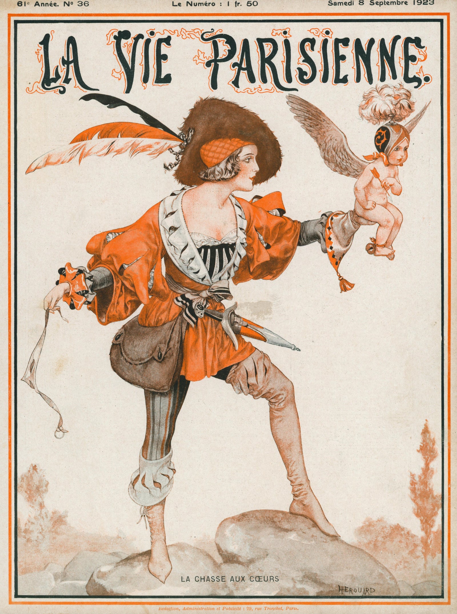 La Chasse Aux Coeurs- La Vie Parisienne - Authentic Vintage Cover Art