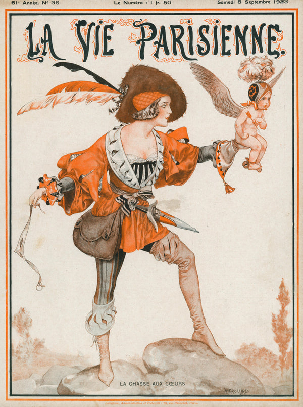 La Chasse Aux Coeurs- La Vie Parisienne - Authentic Vintage Cover Art