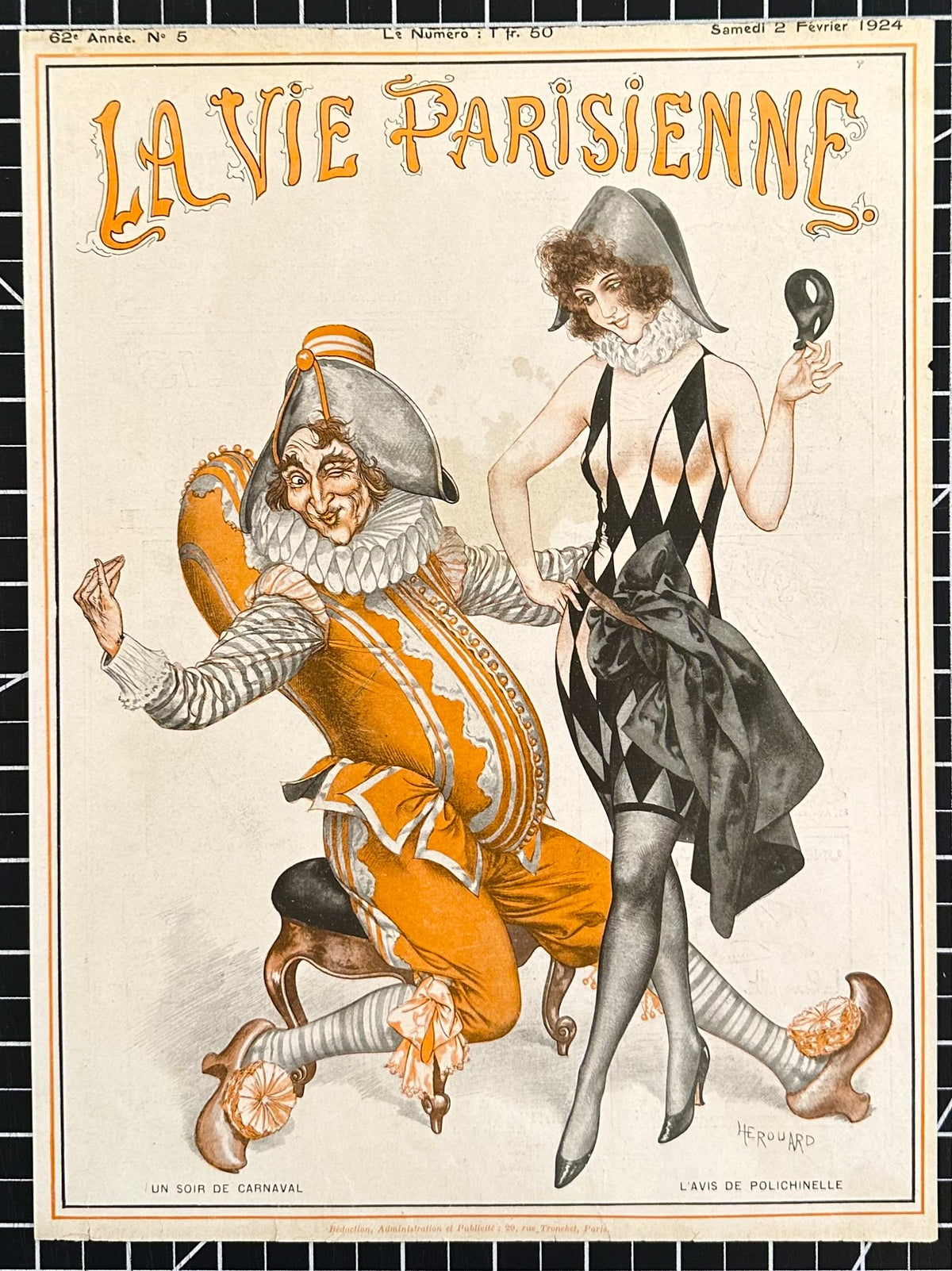 Soir de Carnaval- La Vie Parisienne - Authentic Vintage Cover Art