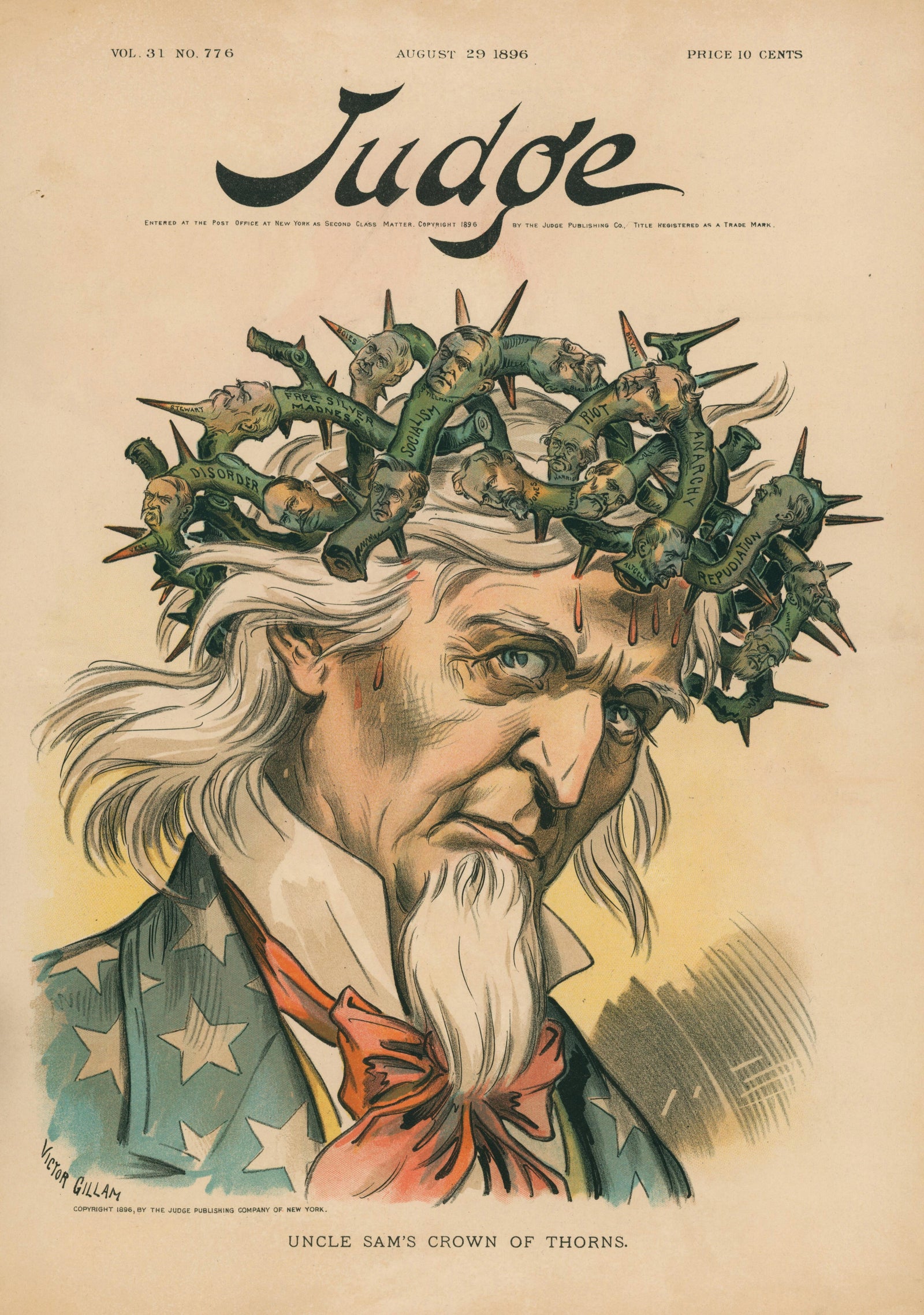 Crown of Thorns- Judge Political Magazine - Authentic Vintage Cover Art