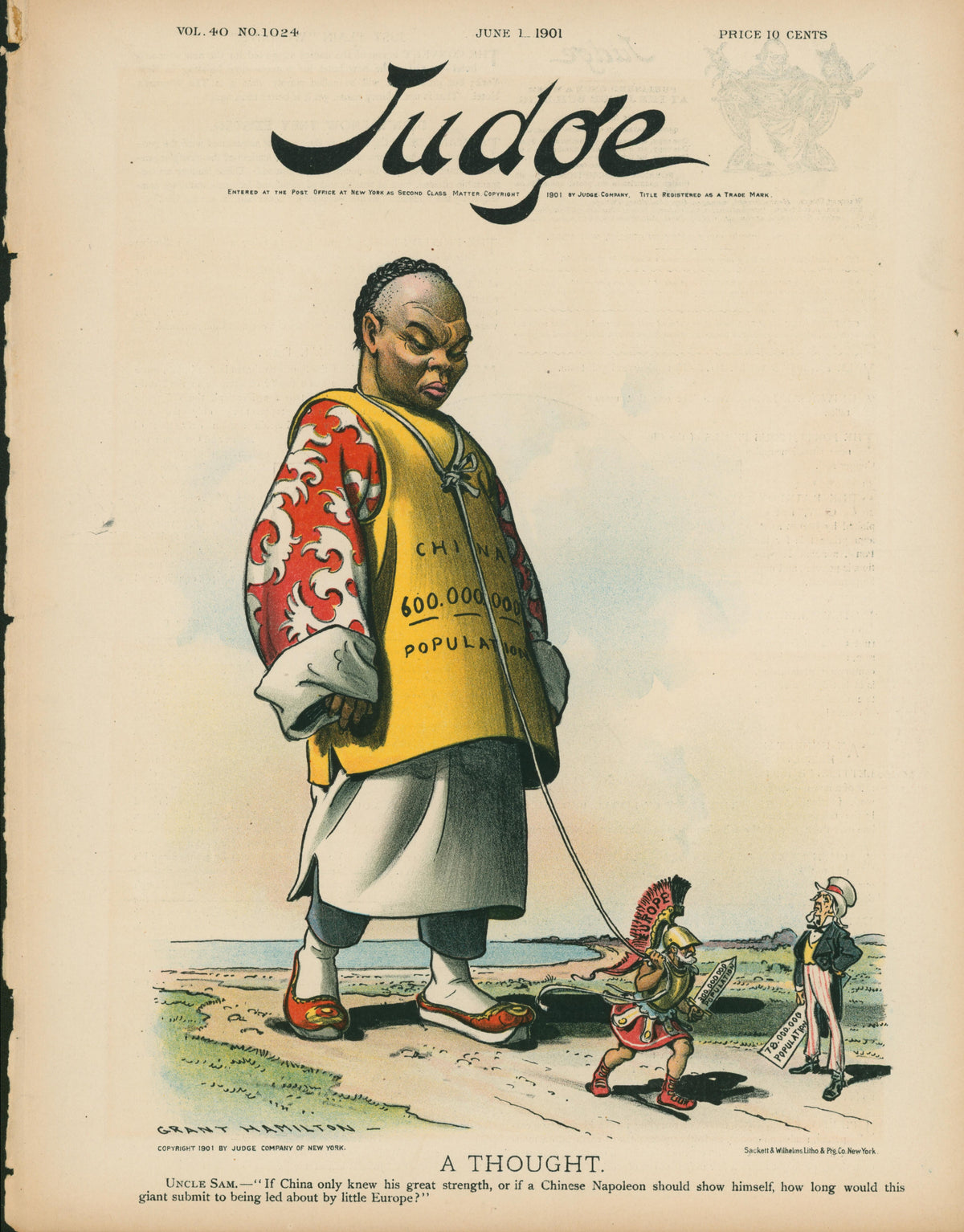 A Thought- Judge Magazine - Authentic Vintage Cover Art