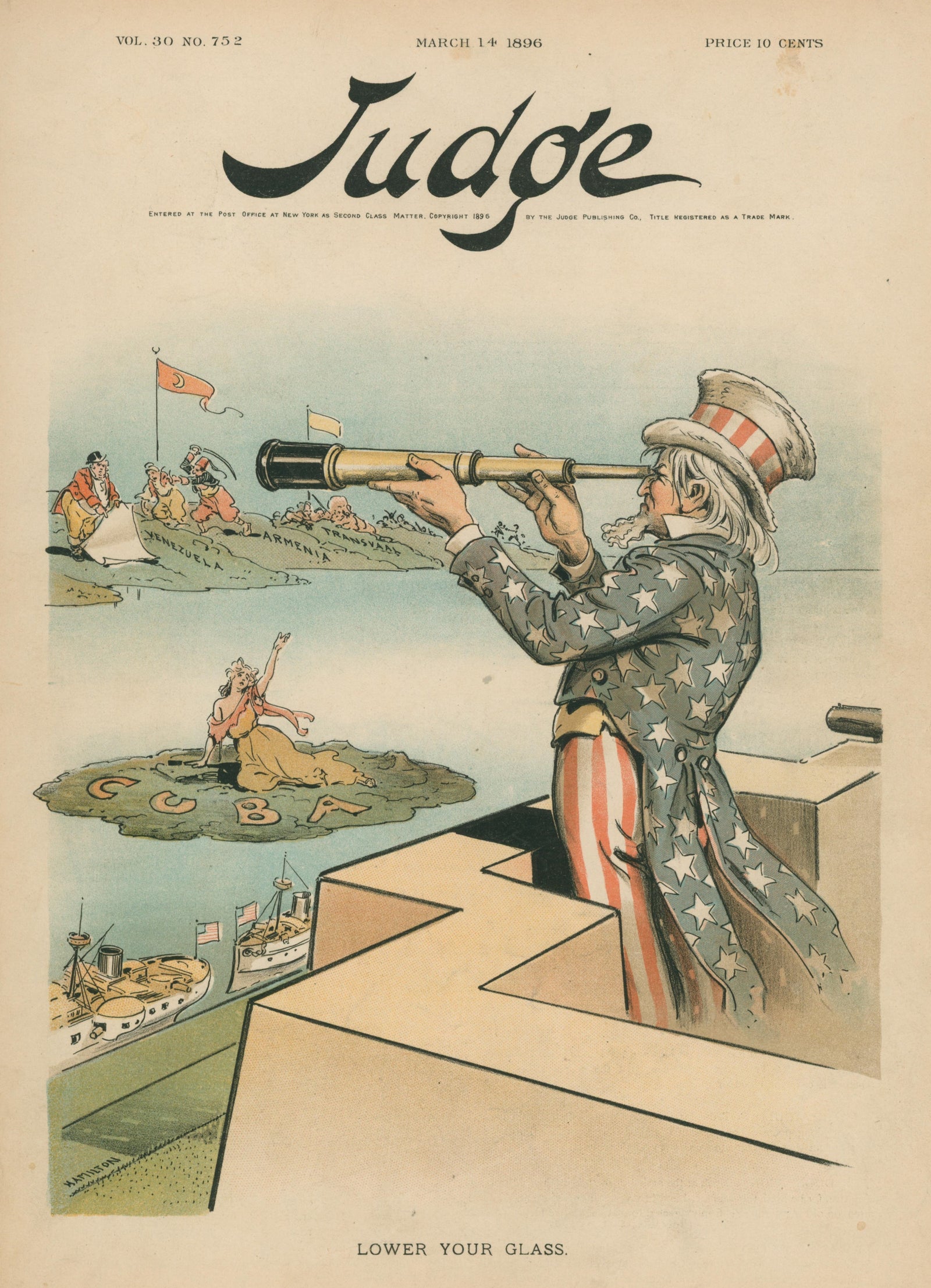 Lower your Glass- Judge Magazine - Authentic Vintage Cover Art