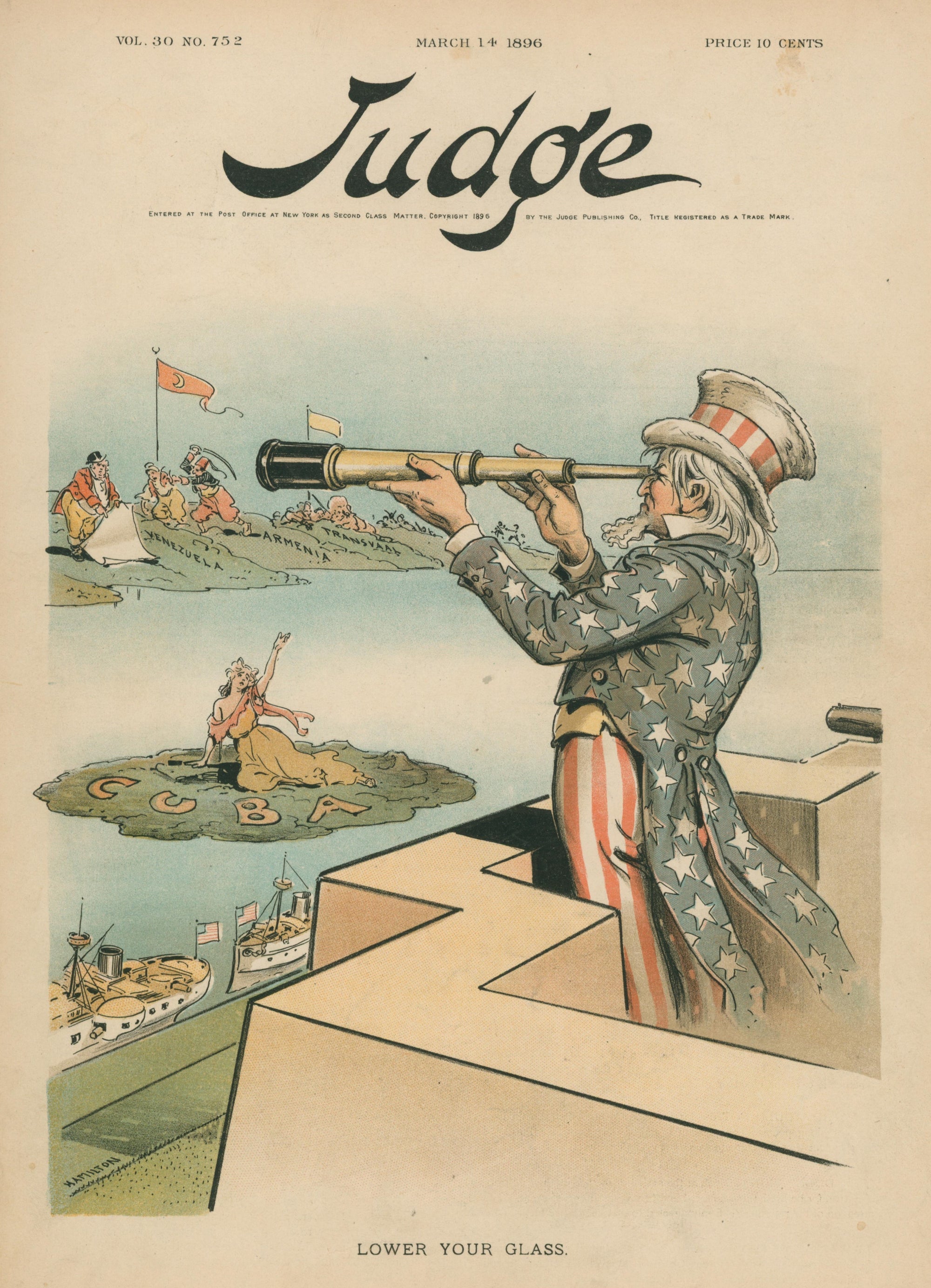 Lower your Glass- Judge Magazine - Authentic Vintage Cover Art