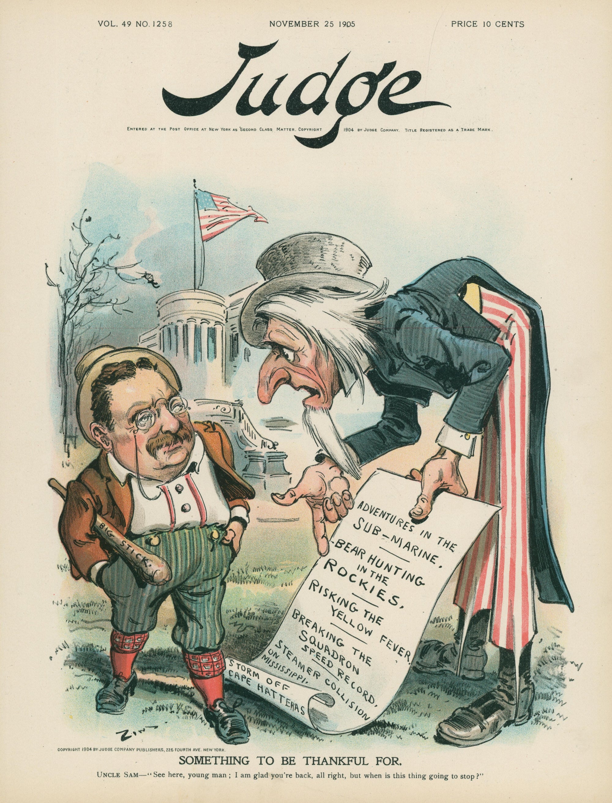 Uncle Sam's Thank You's- Judge Magazine - Authentic Vintage Cover Art