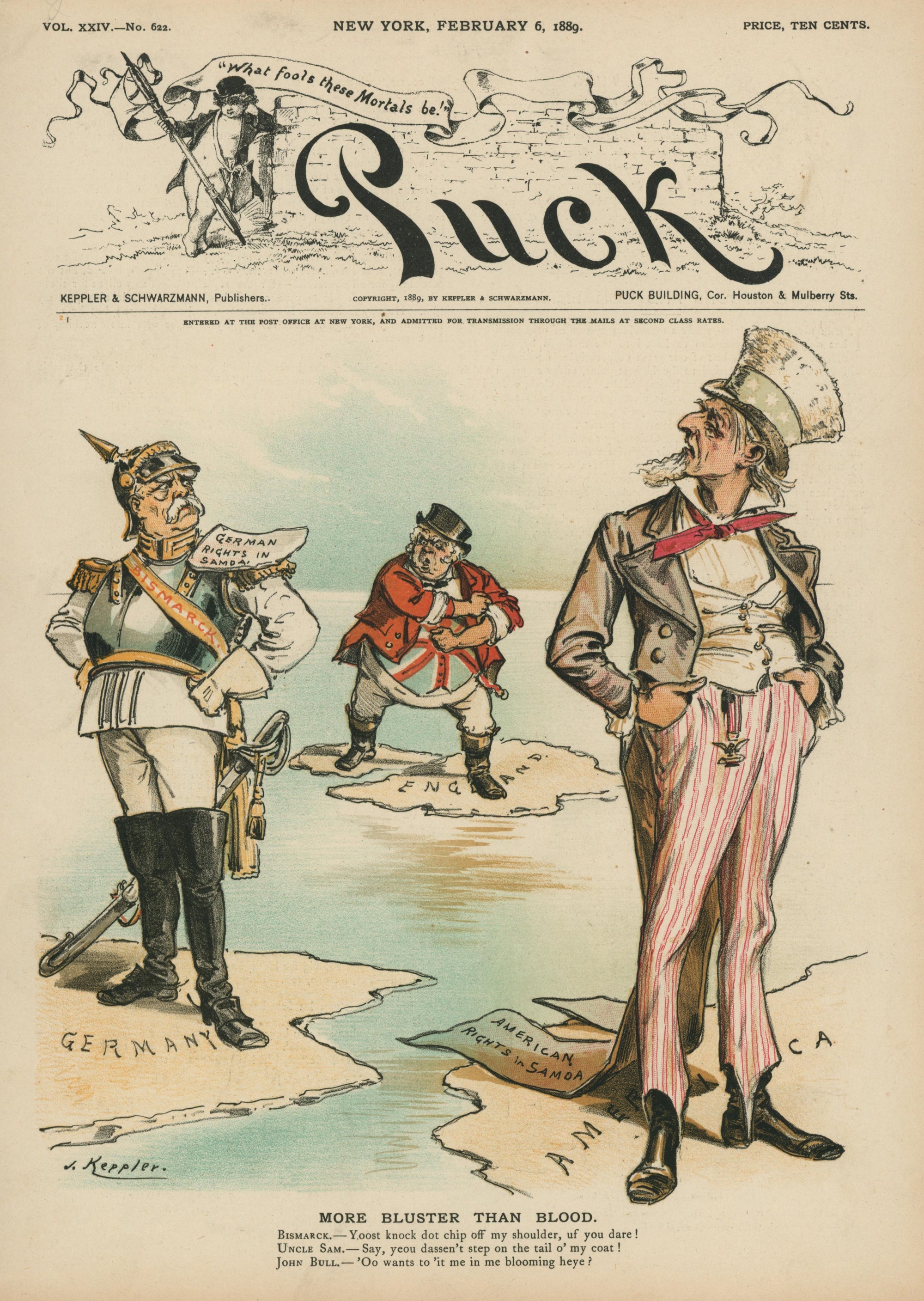 More Bluster than Blood- Puck Magazine - Authentic Vintage Cover Art