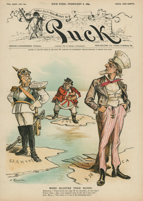 More Bluster than Blood- Puck Magazine - Authentic Vintage Cover Art