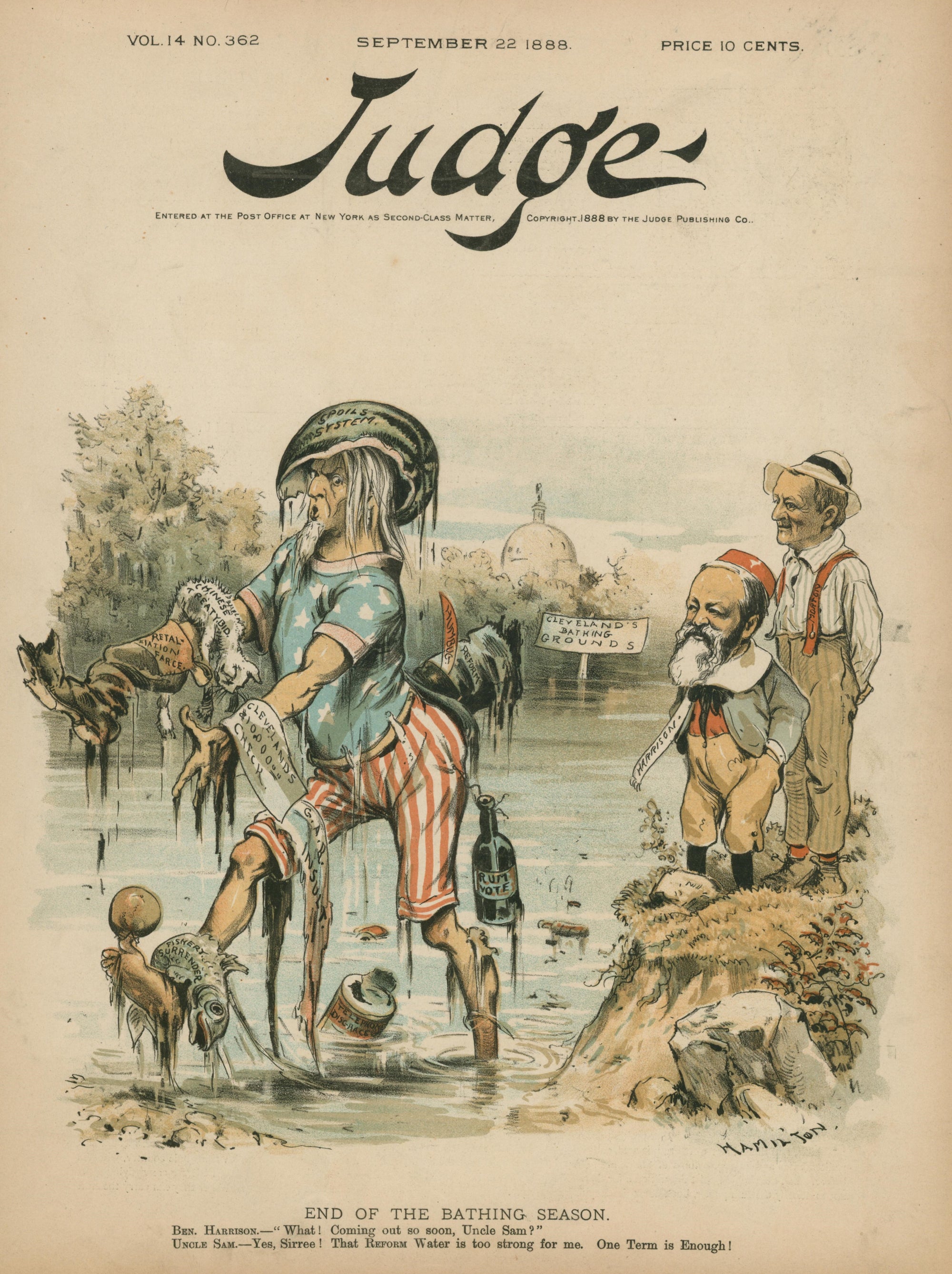 Bathing Season- Judge Magazine - Authentic Vintage Cover Art