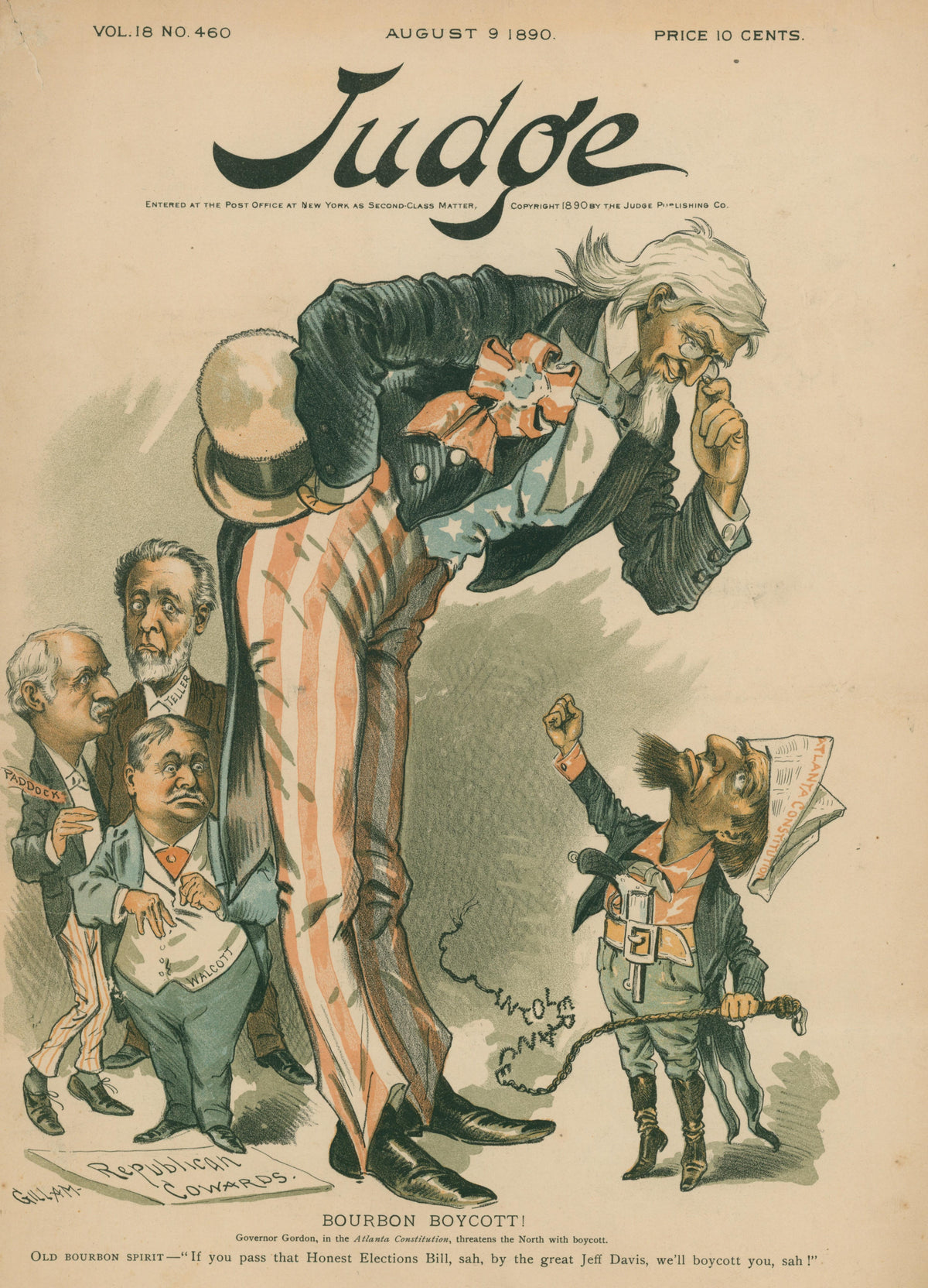 Bourbon Boycott- Judge Magazine - Authentic Vintage Cover Art