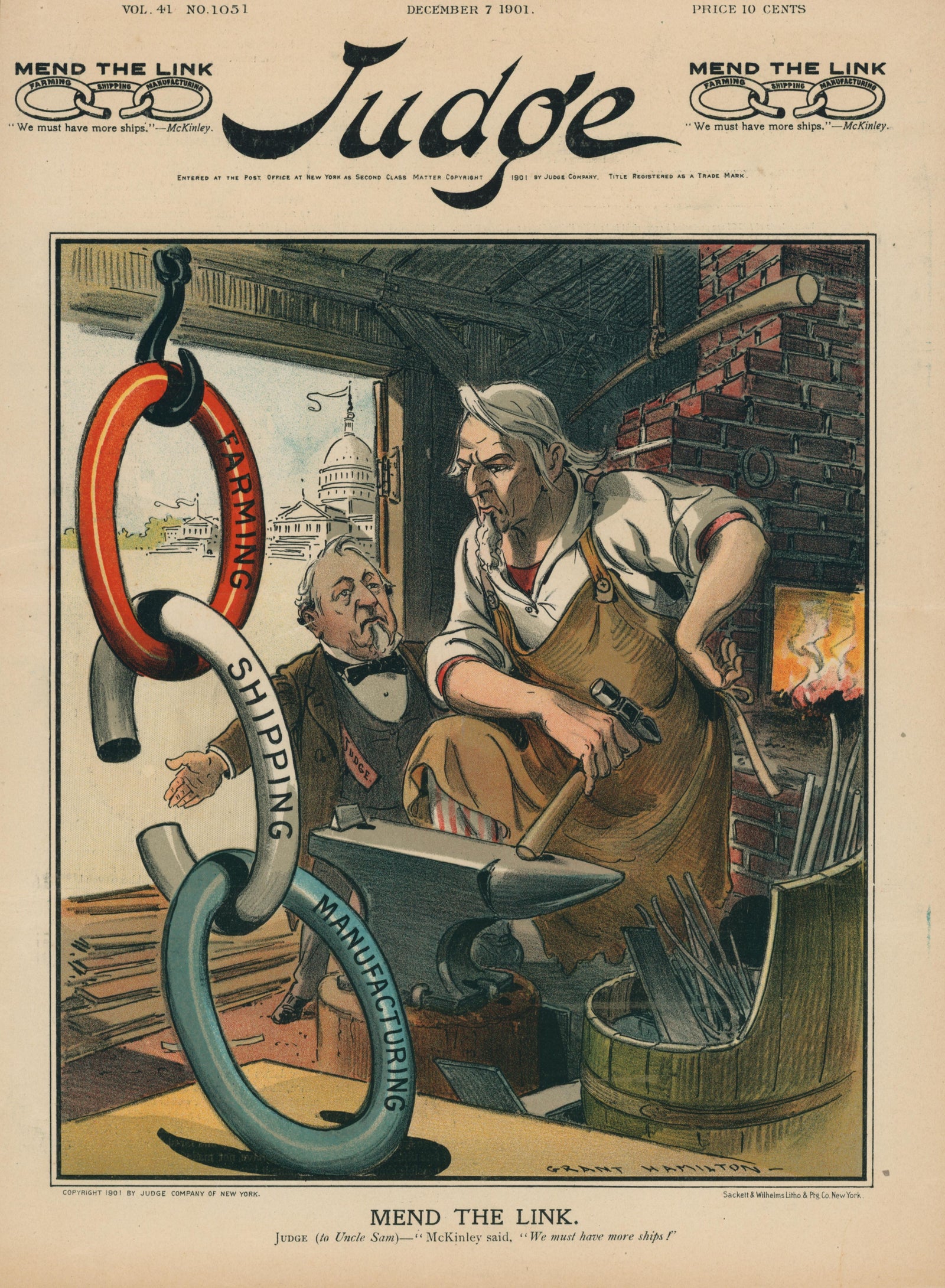 Mend the Link- Judge Magazine - Authentic Vintage Cover Art