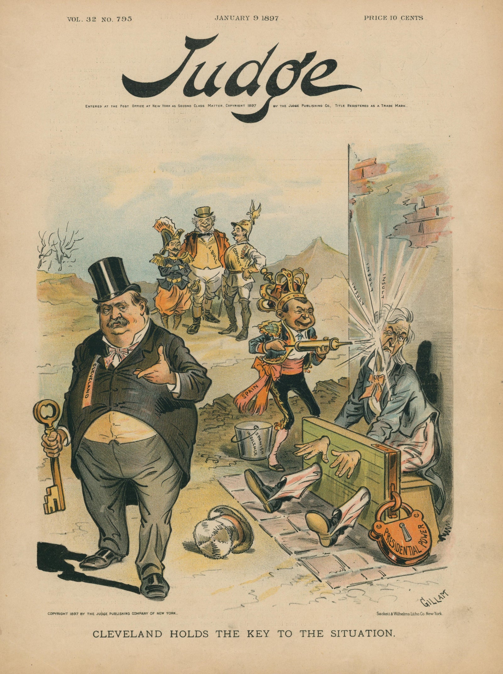 Cleveland Key- Judge Magazine - Authentic Vintage Cover Art