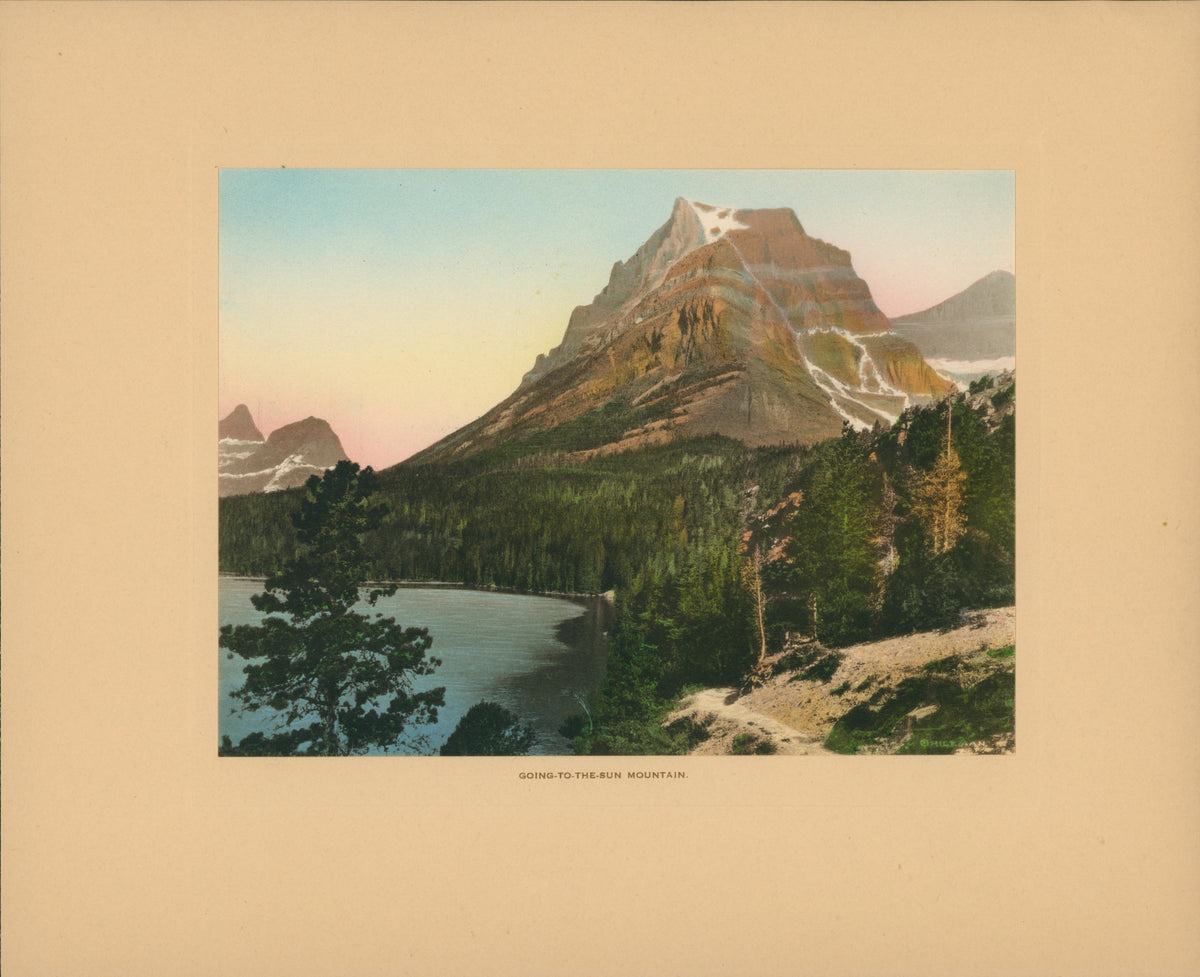 Glacier National Park, Going to the Sun Mountain - Authentic Vintage Antique Print