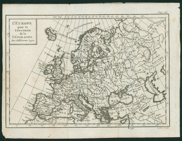 Enlightenment Map of Europe- Copper Engraving - Authentic Vintage Map