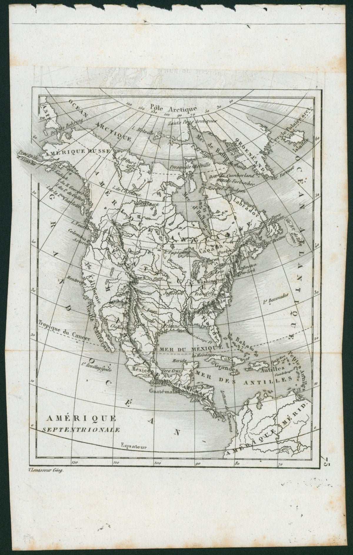 Map of North America- Steel Engraving - Authentic Vintage Map