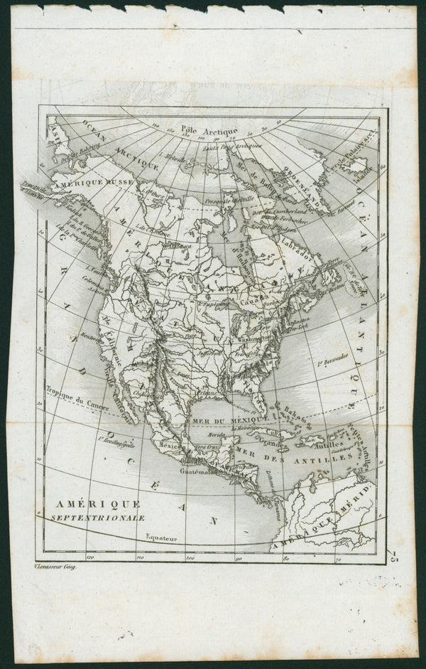 Map of North America- Steel Engraving - Authentic Vintage Map