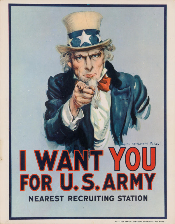 I Want You for U.S. Army - Authentic Vintage Window Card