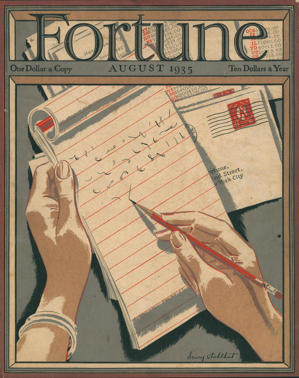 Secretary Shorthand- Fortune Magazine - Authentic Vintage Cover Art