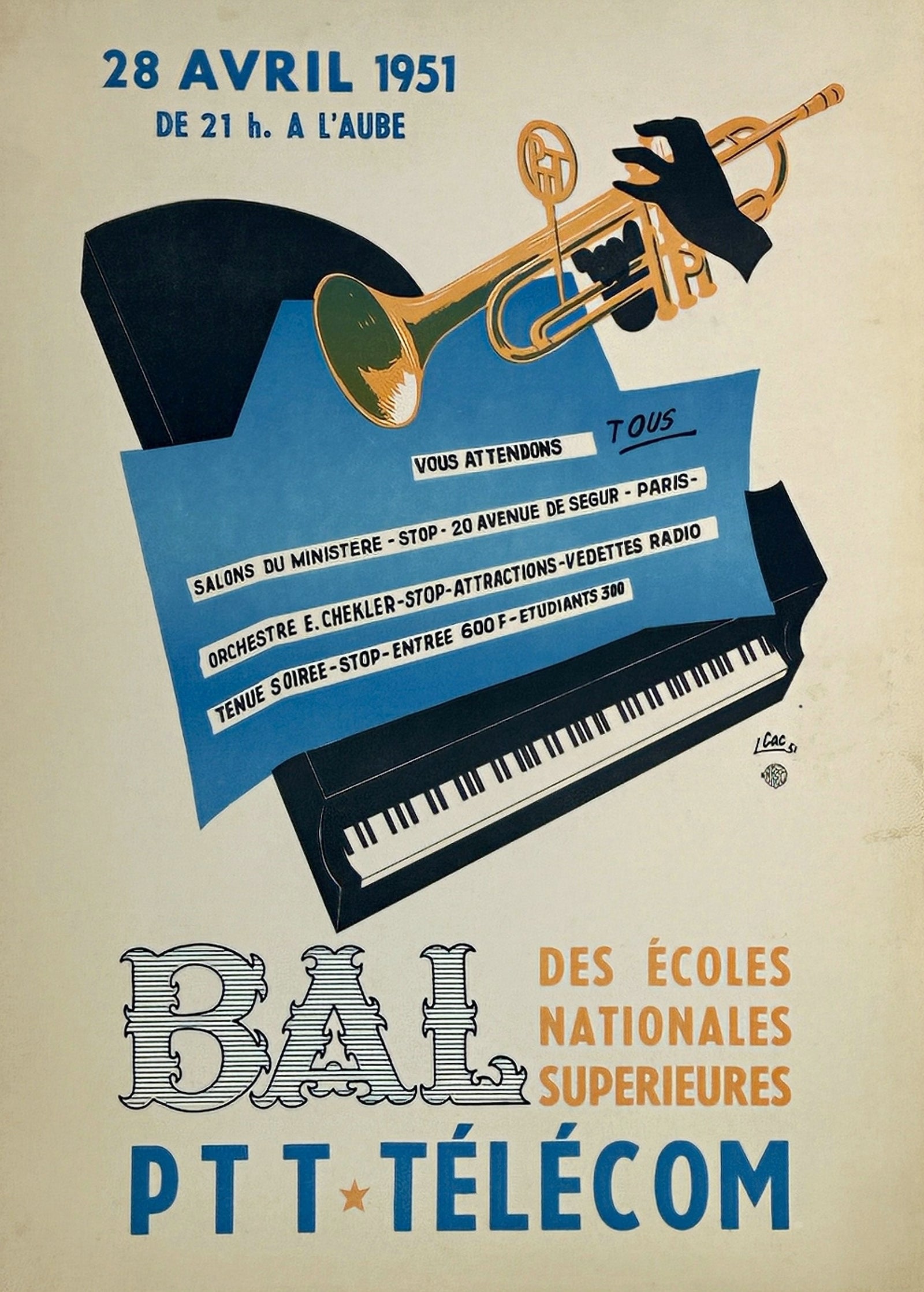 Bal, Écoles Nationales Supérieures - Authentic Vintage Poster