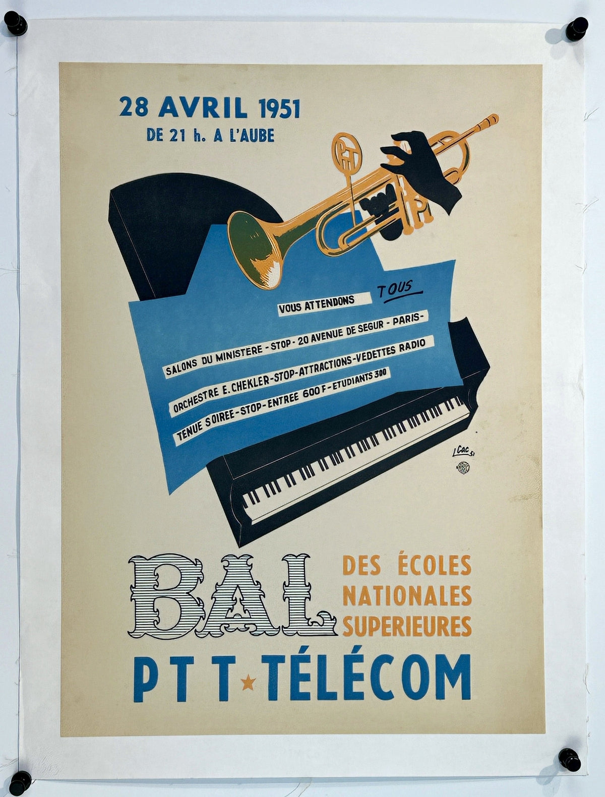Bal, Écoles Nationales Supérieures - Authentic Vintage Poster