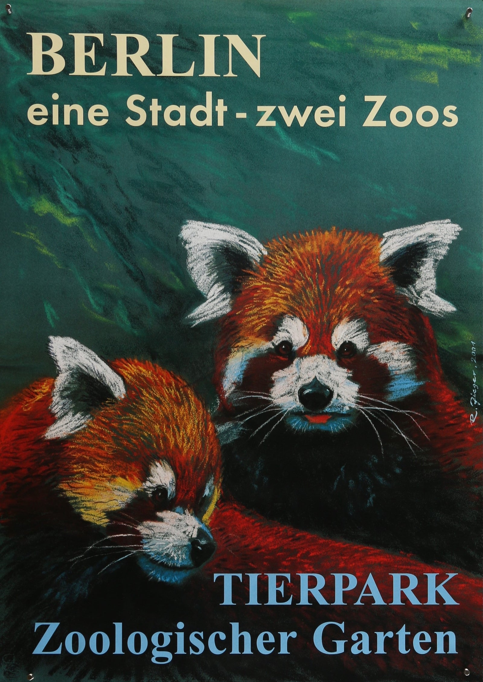 TierPark Berlin Red Panda - Authentic Vintage Poster