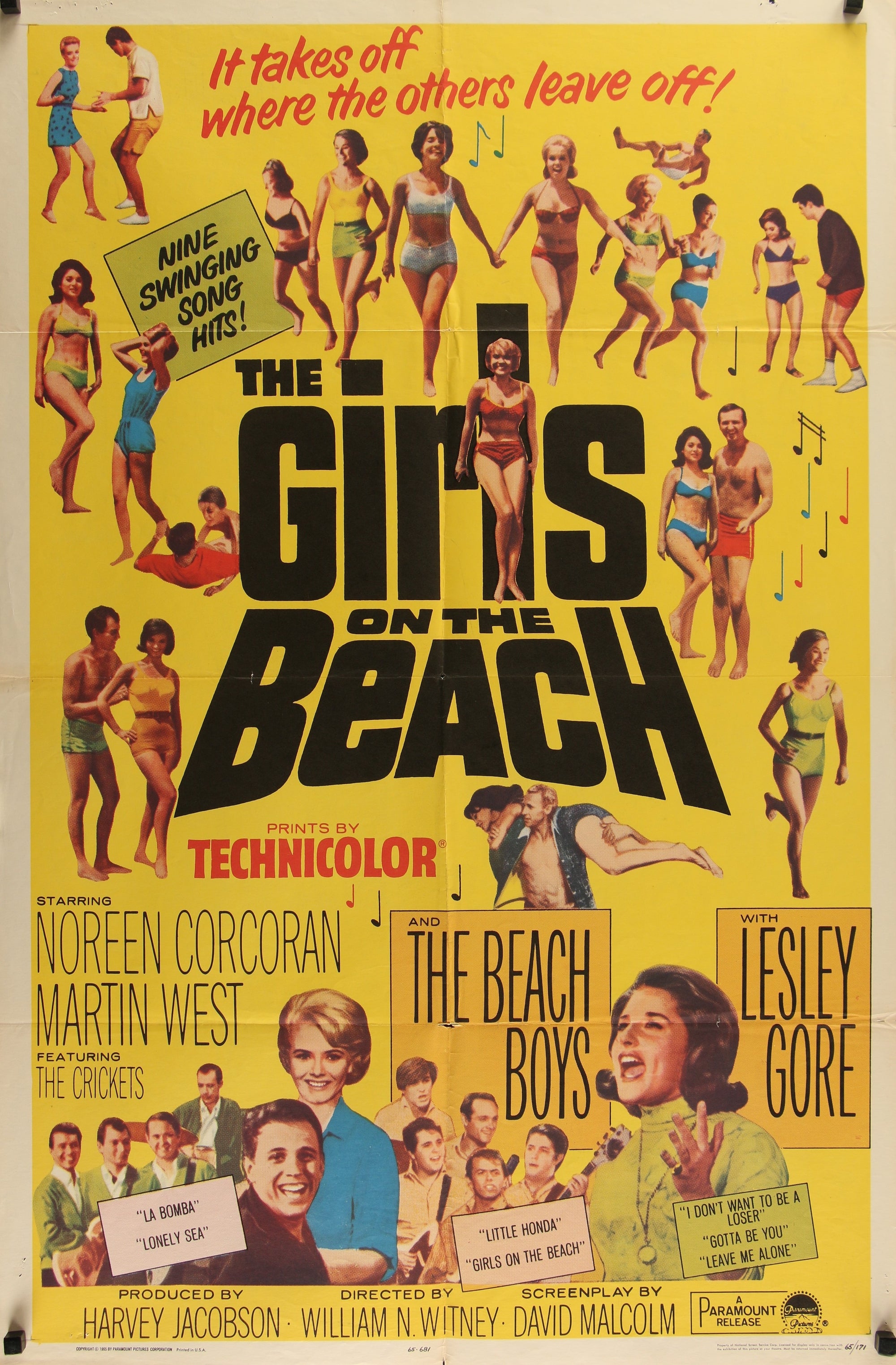 The Girls on the Beach - Authentic Vintage Poster