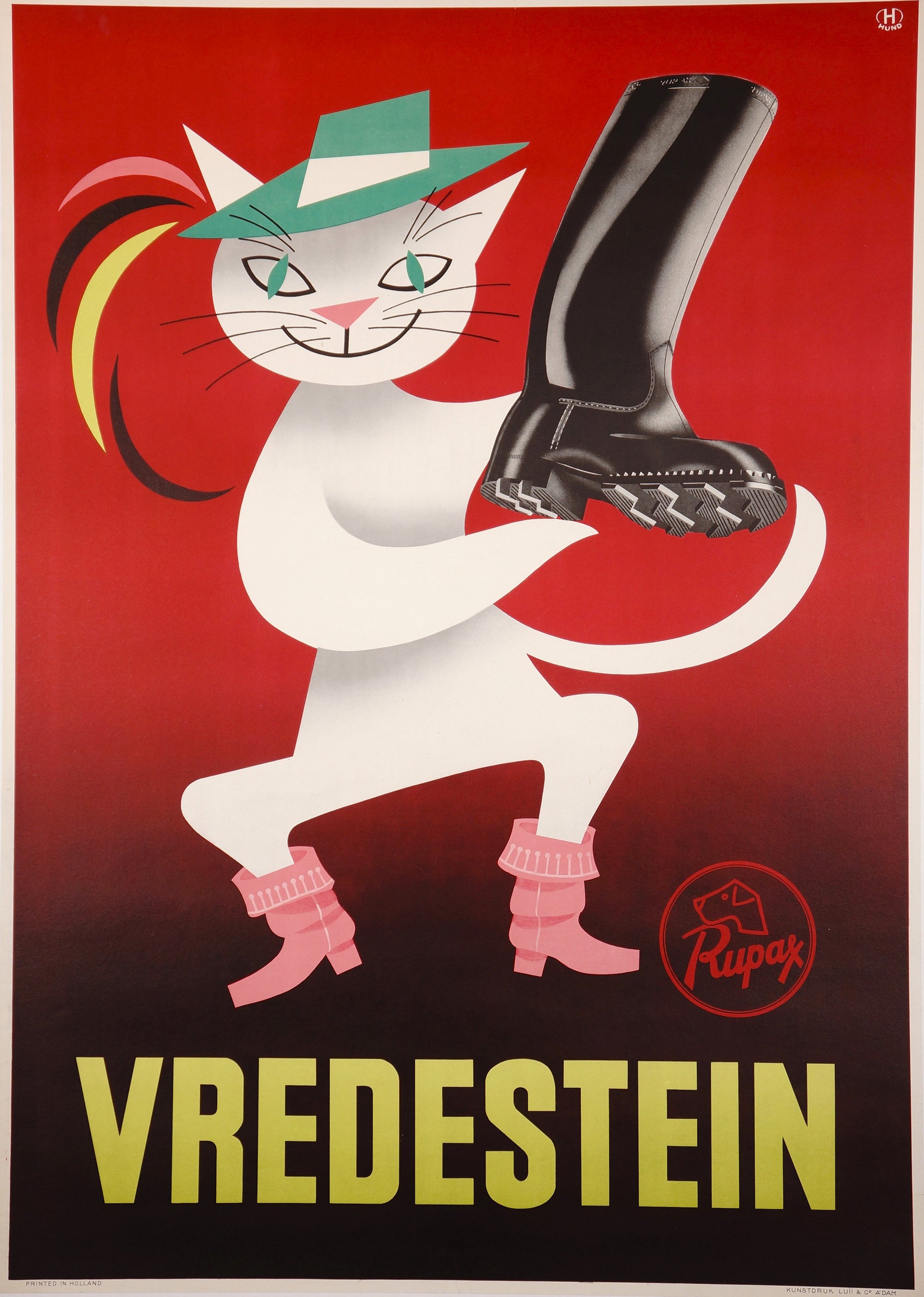 Vredestein Cat - Authentic Vintage Poster