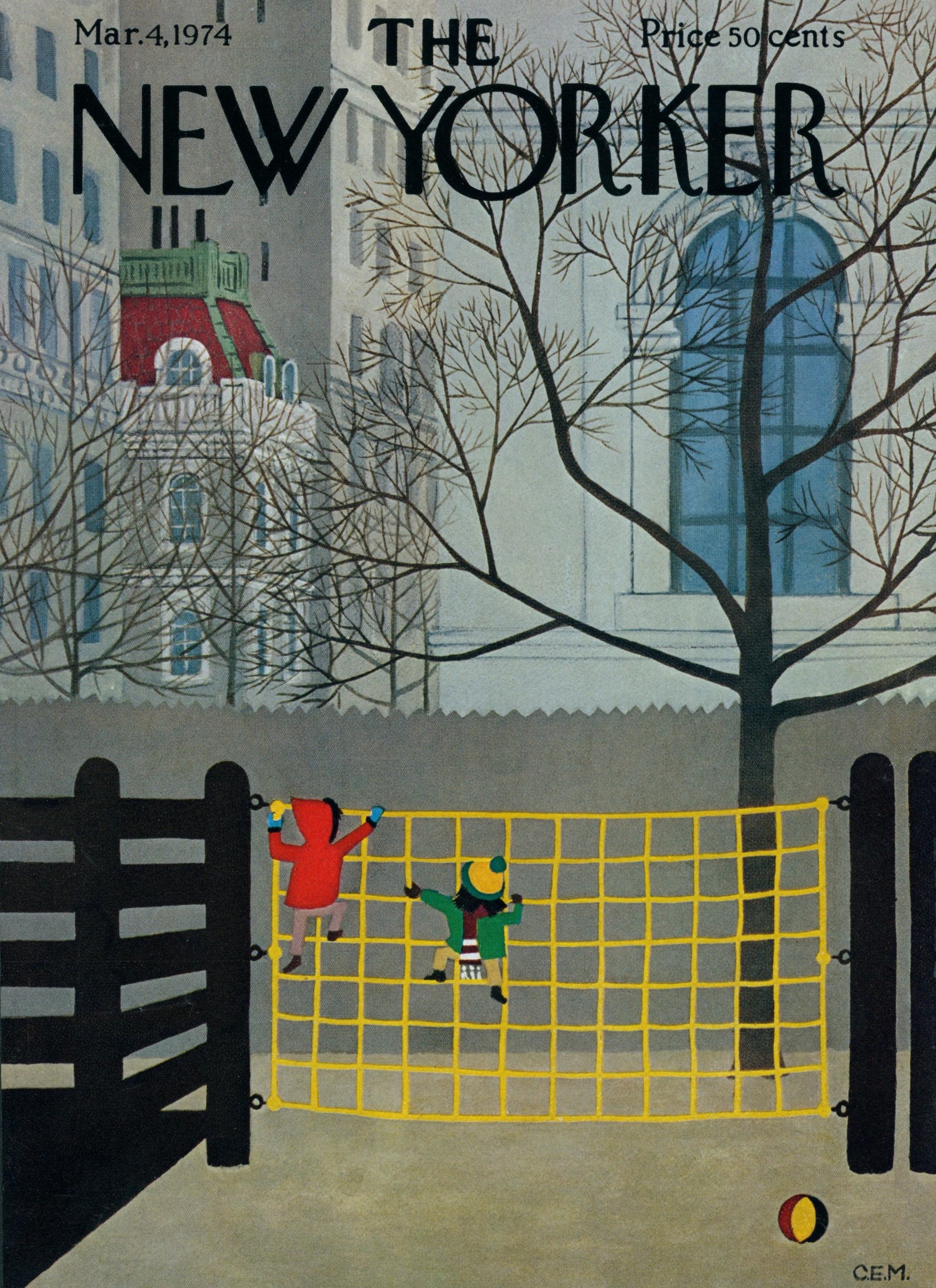 Winter Playground- The New Yorker - Authentic Vintage Cover Art