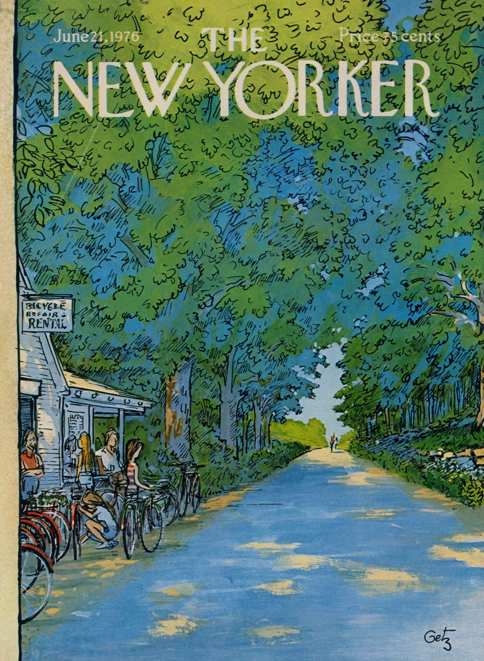 Summer Stroll- The New Yorker - Authentic Vintage Cover Art