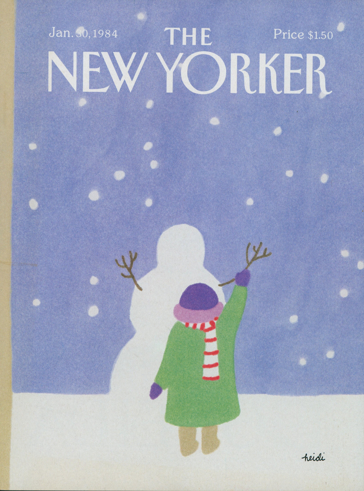 How to Build a Snowman- The New Yorker - Authentic Vintage Cover Art