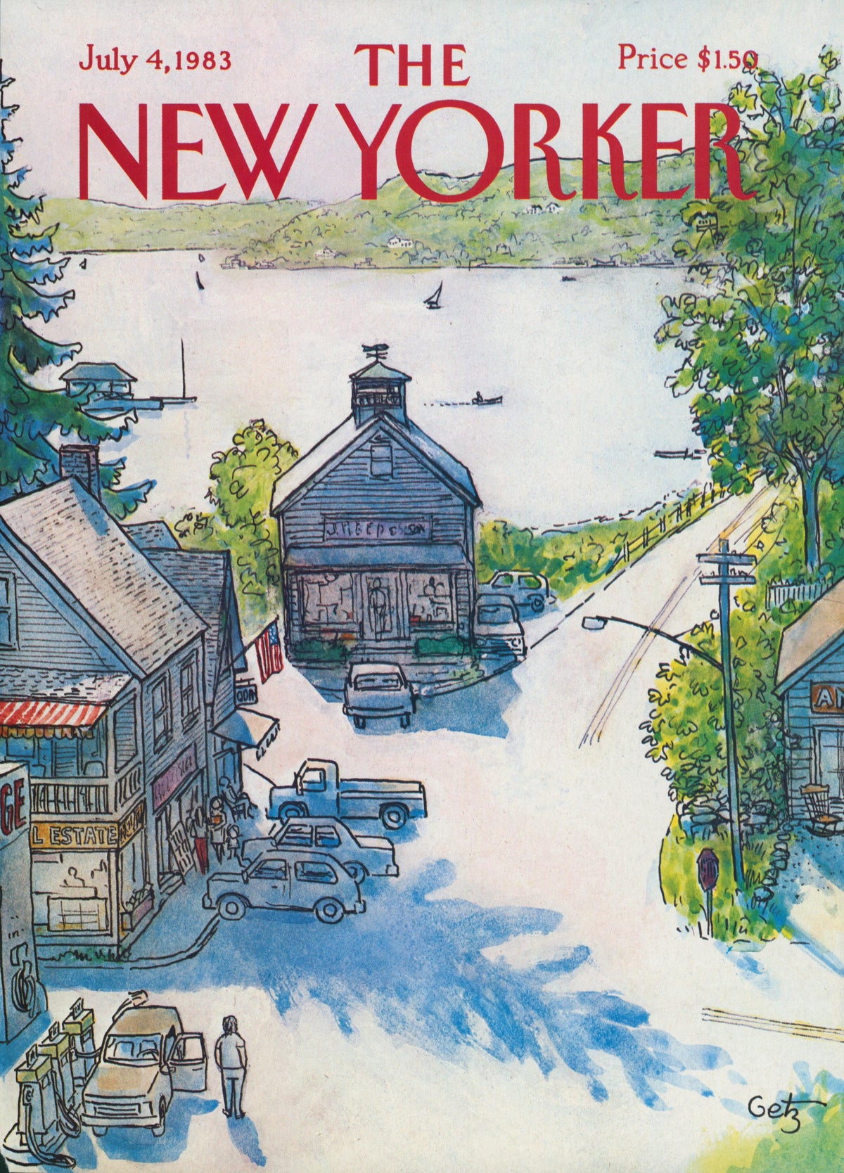 Small Town Summer- The New Yorker - Authentic Vintage Cover Art