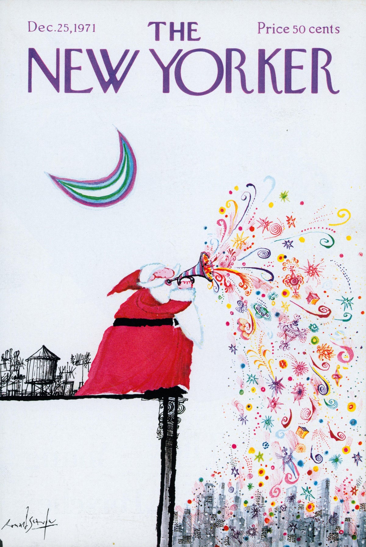 Santa's Song- The New Yorker - Authentic Vintage Cover Art