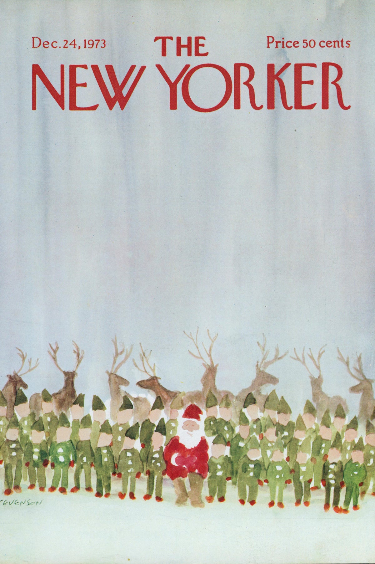 Santa's Helpers- The New Yorker - Authentic Vintage Cover Art