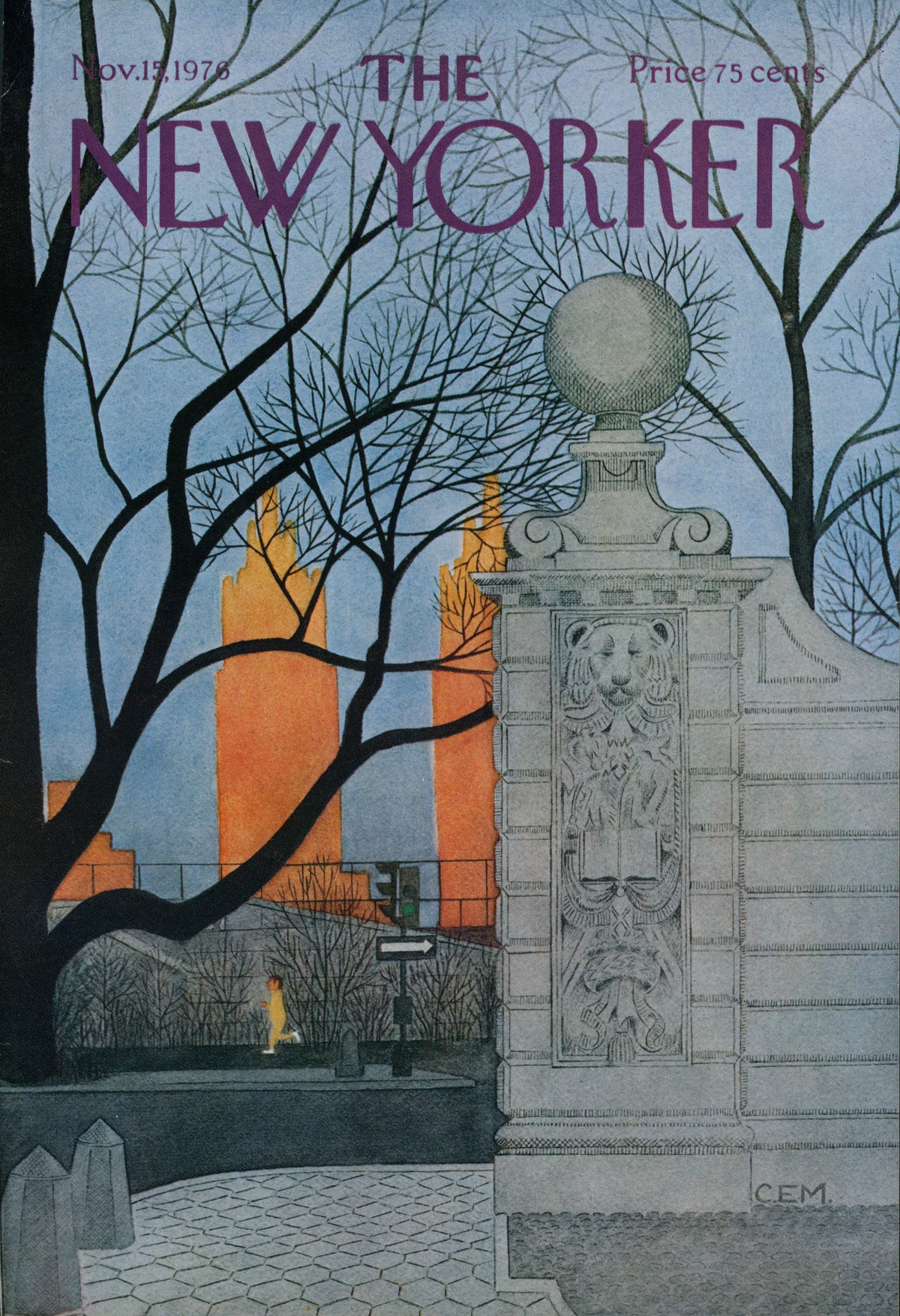 Central Park Gates- The New Yorker - Authentic Vintage Cover Art