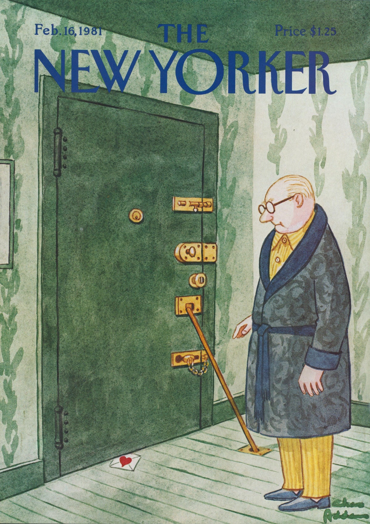 Love At Your Door- The New Yorker - Authentic Vintage Cover Art