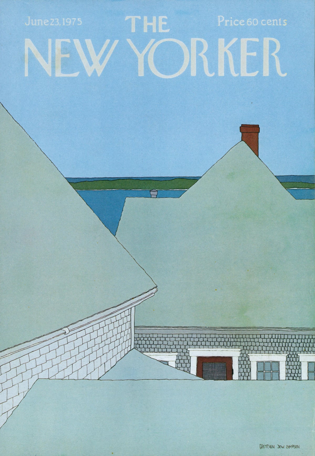 June in Teal- The New Yorker - Authentic Vintage Cover Art