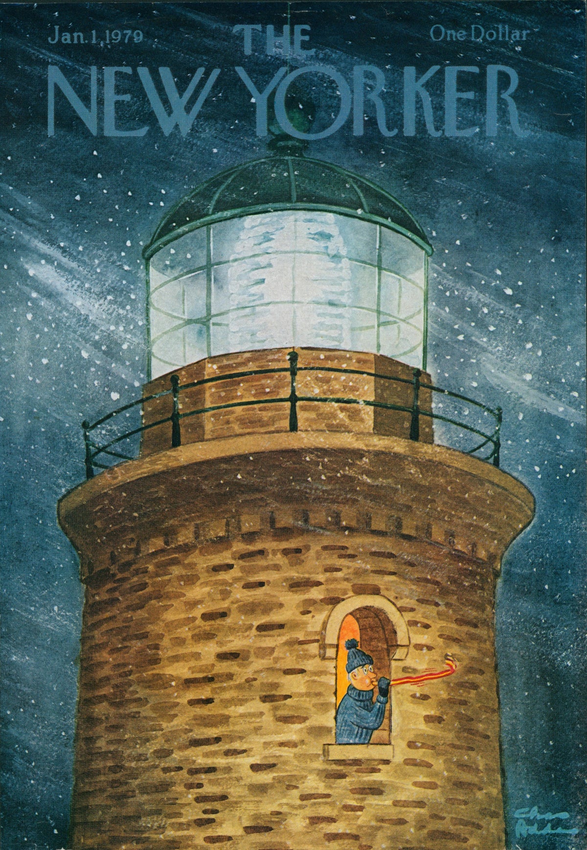 New Years Call- The New Yorker - Authentic Vintage Cover Art