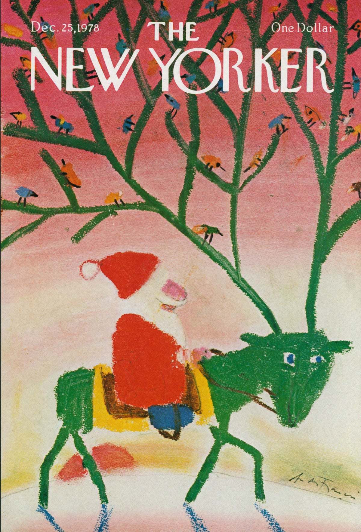 Santa's Pals- The New Yorker - Authentic Vintage Cover Art