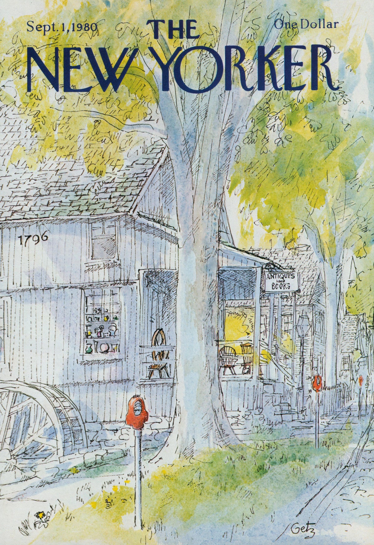 Antiques & Books- The New Yorker - Authentic Vintage Cover Art