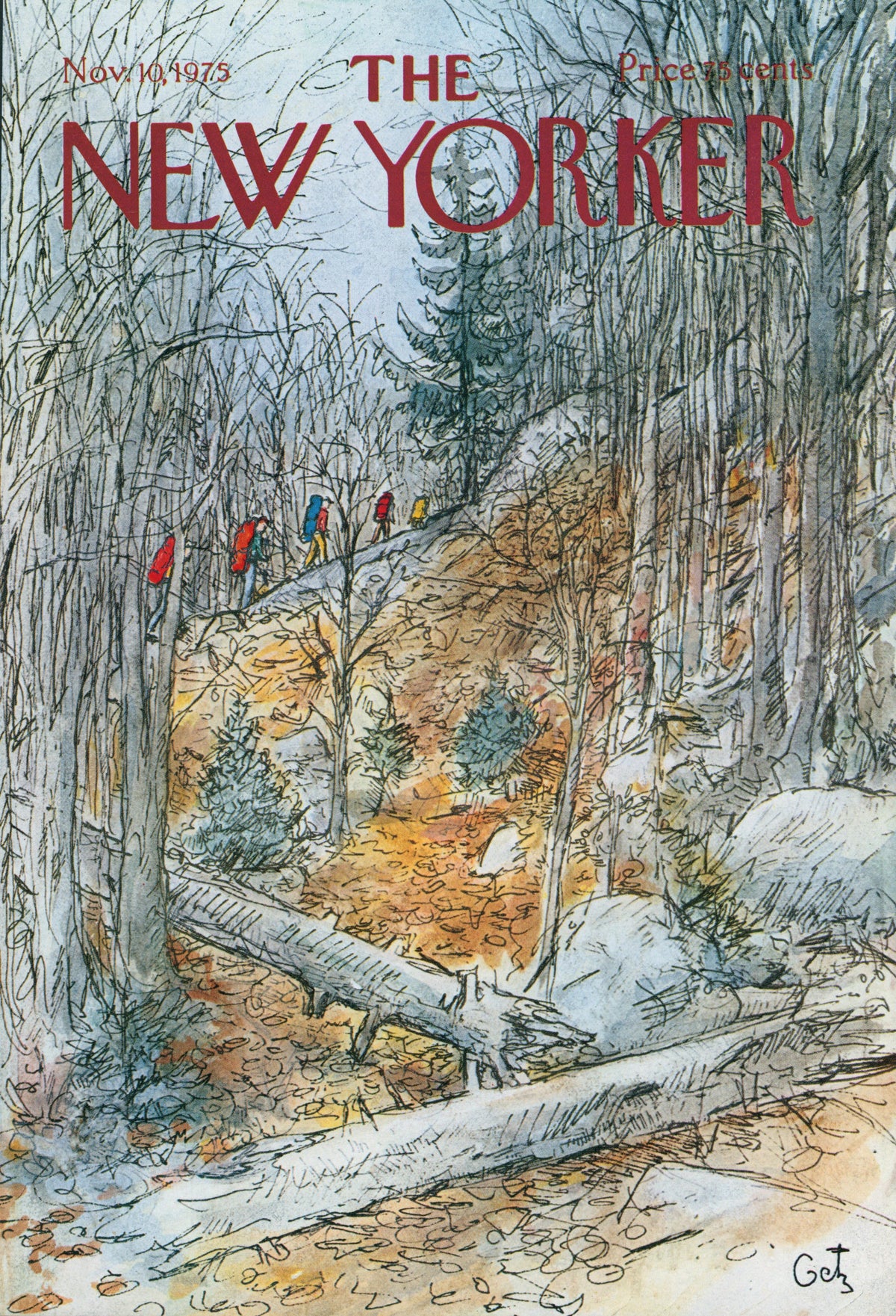Family Hike- The New Yorker - Authentic Vintage Cover Art