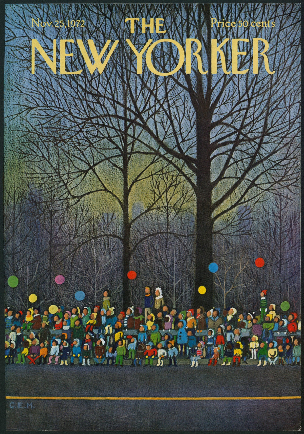 November Nights- The New Yorker - Authentic Vintage Cover Art
