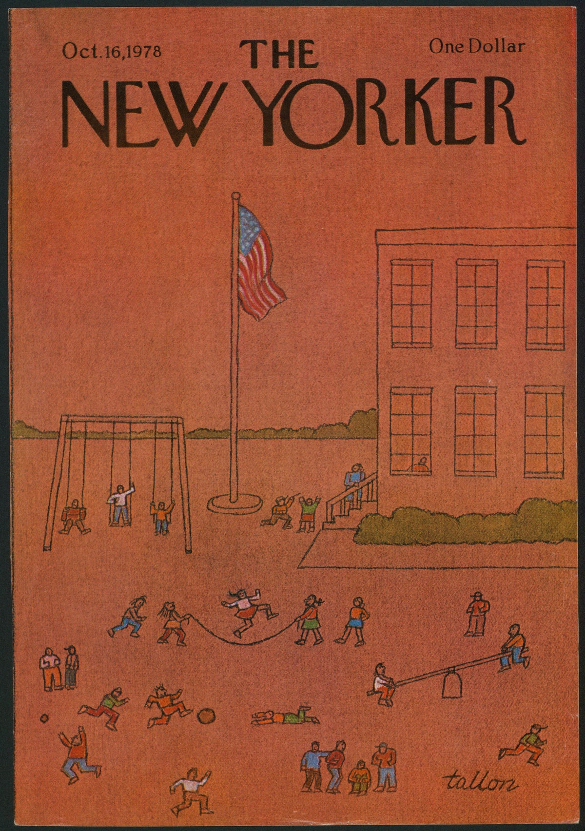 All American Playground- The New Yorker - Authentic Vintage Cover Art