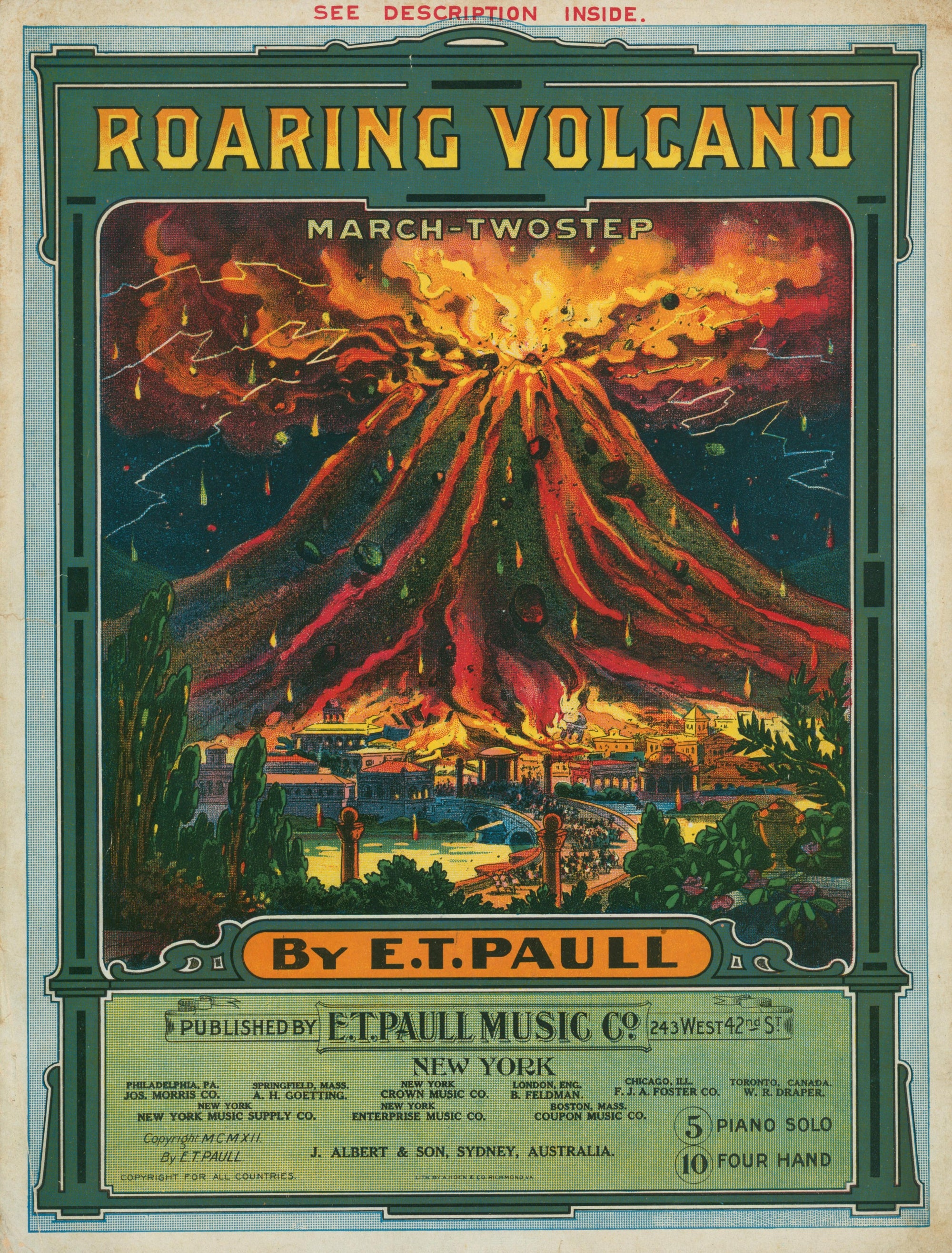 Roaring Volcano - Authentic Vintage Cover Art