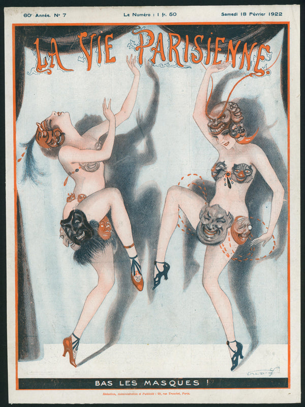 The Unmasked Ball- La Vie Parisienne - Authentic Vintage Cover Art