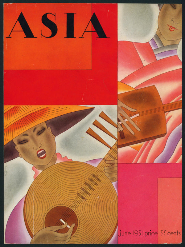 The Lute Player- Asia Magazine - Authentic Vintage Cover Art