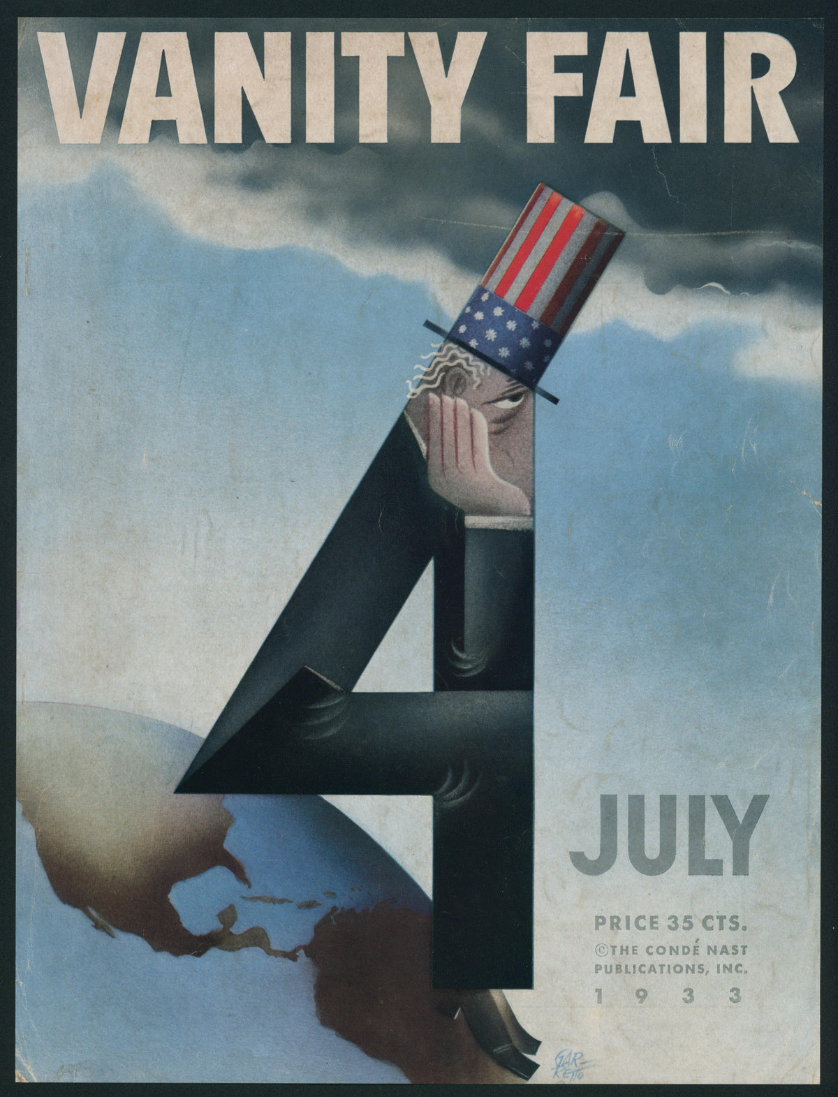 Uncle Sam- Vanity Fair Cover - Authentic Vintage Cover Art
